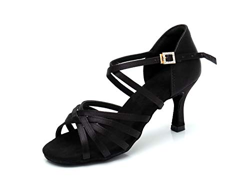 RoseMoli Women's Latin Dance Shoes Satin Professional Ballroom Salsa Practice...