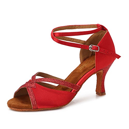 TTdancewear Women Ballroom Dance Shoes Latin Salsa Bachata Performance Sparkly Dance...