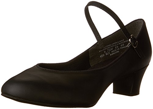 Capezio Women's Suede Sole Jr. Footlight Character Shoe, Black, 7.5 M US