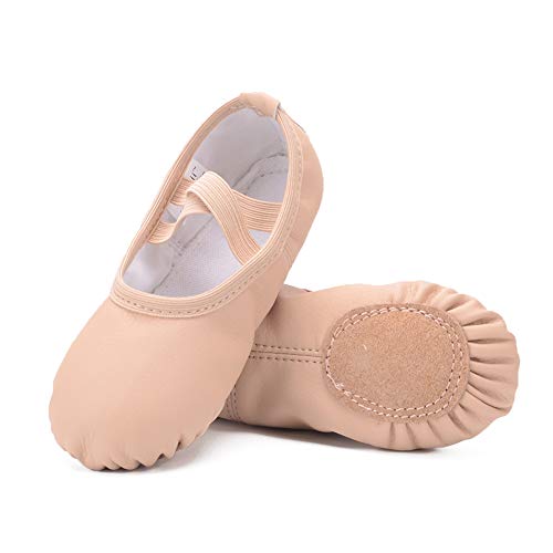 RUQIJI Leather Ballet Shoes for Girls/Toddlers/Kids/Women, Full Sole Leather Ballet...