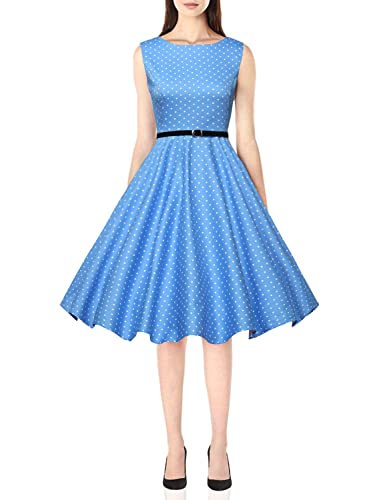 GRACE KARIN Robes de thé à col rond Coupe ajustée et évasée Taille M F-1