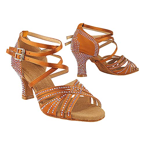 Very Fine Women's Alexandria Latin Salsa Tango Ballroom Waltz Dance Shoe, Copper Tan,...