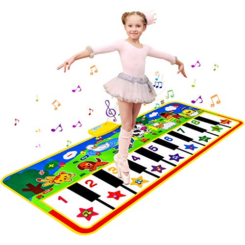 M SANMERSEN Piano Mat, 53'' x 23'' Musical Toys for Toddlers Floor Piano Touch...