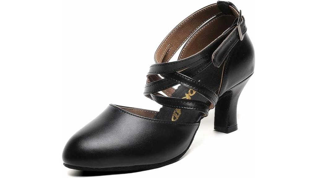 Bokimd Women Black Cross Strap Character Shoes